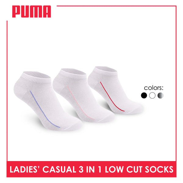 Puma Ladies' Cotton Lite Thin Casual Low Cut Socks 3 pairs in a pack PLCKG12