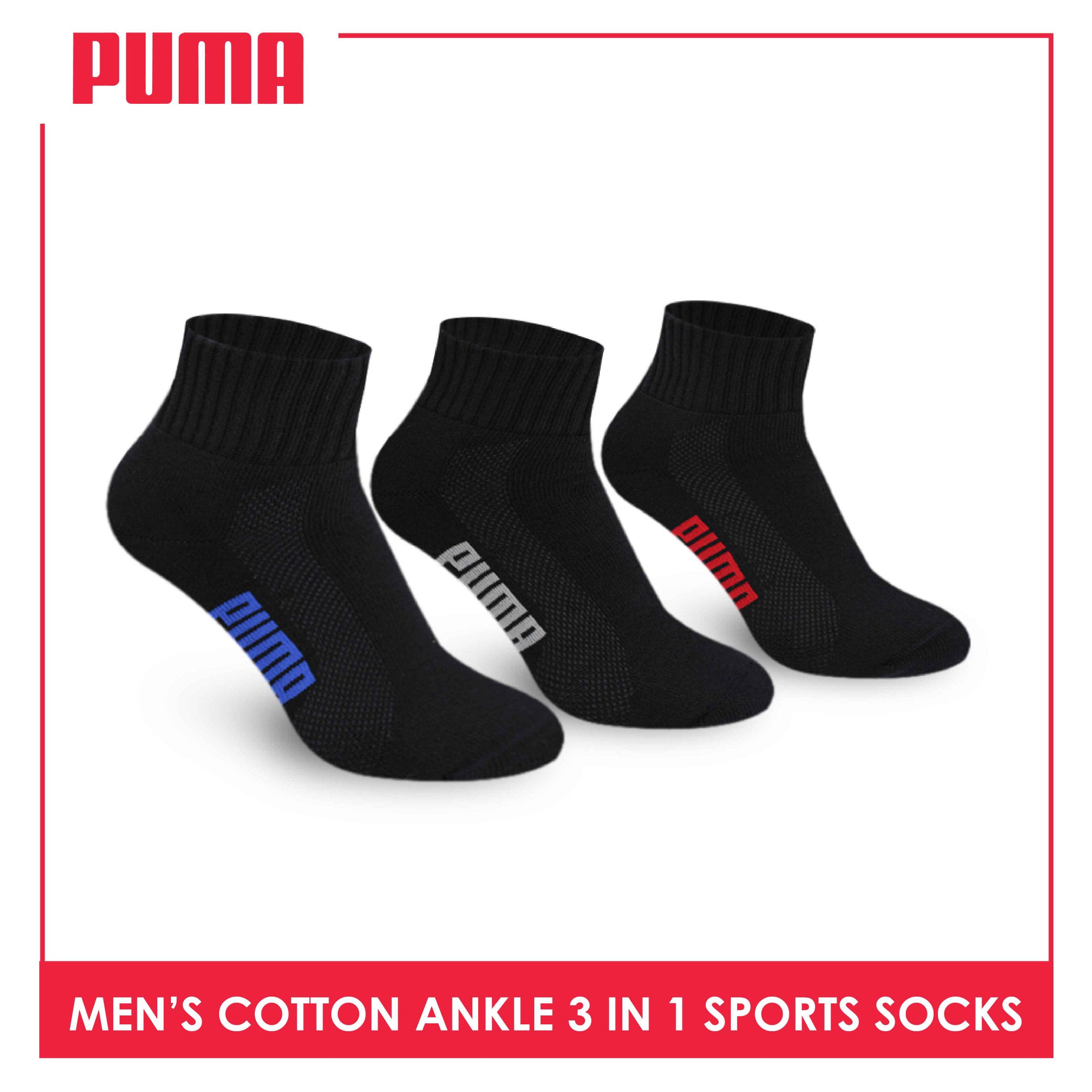 Puma Men's Cotton Ankle Thick Sports Socks 3 pairs in a pack PMSS11 (Limited Time Offer)