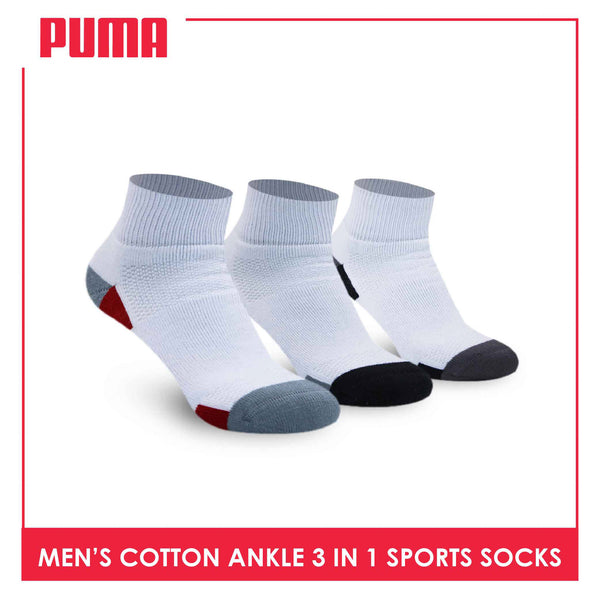 Puma Men's Cotton Thick Sports Ankle Socks 3 pairs in a pack PMSKG6