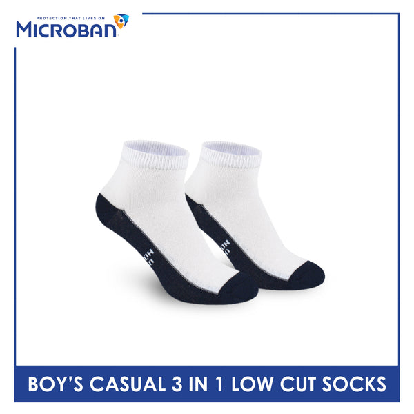 Microban Boy’s Cotton Lite Thin Casual Low Cut Socks 3 pairs in 1 pack VBCKG18