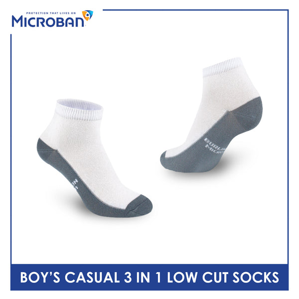 Microban Boy’s Cotton Lite Thin Casual Low Cut Socks 3 pairs in 1 pack VBCKG18