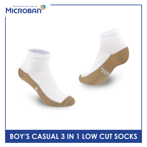 Microban Boy’s Cotton Lite Thin Casual Low Cut Socks 3 pairs in 1 pack VBCKG18