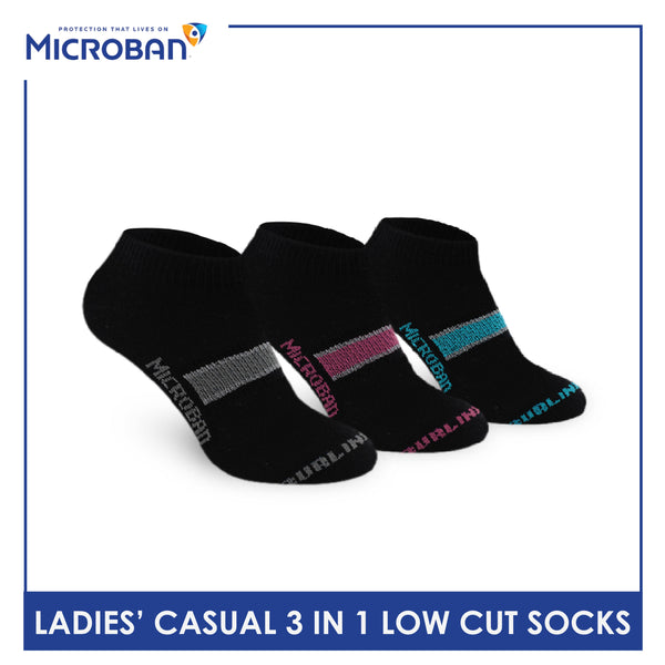 Microban Ladies’ Cotton Lite Thin Casual Low Cut Socks 3 pairs in a pack VLCKG14
