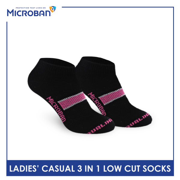 Microban Ladies’ Cotton Lite Thin Casual Low Cut Socks 3 pairs in a pack VLCKG14