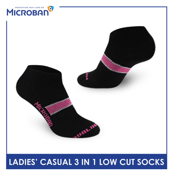 Microban Ladies’ Cotton Lite Thin Casual Low Cut Socks 3 pairs in a pack VLCKG14