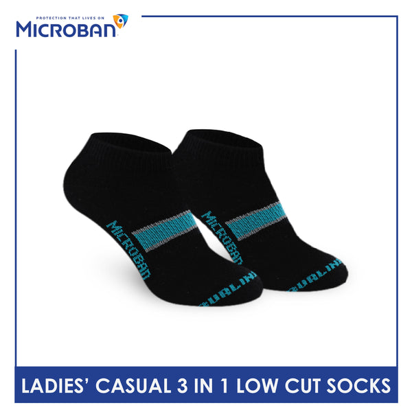 Microban Ladies’ Cotton Lite Thin Casual Low Cut Socks 3 pairs in a pack VLCKG14