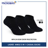 Microban Ladies’ Cotton Lite Thin Casual Ankle Socks 3 pairs in a pack VLCKG19