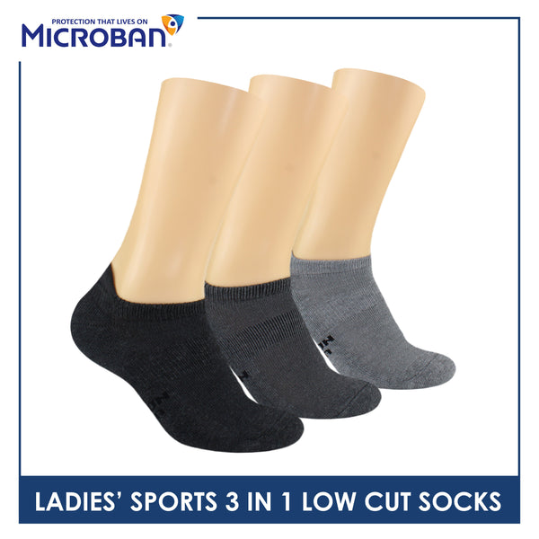 Microban Ladies’ Cotton Thick Sports Low Cut Socks 3 pairs in a pack VLSKG14