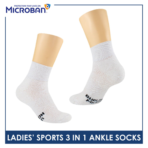 Microban Ladies’ Cotton Thick Sports Ankle Socks 3 pairs in a pack VLSKG15