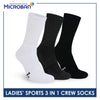 Microban Ladies' Cotton Thick Sports Crew Socks 3 pairs in a pack VLSKG16