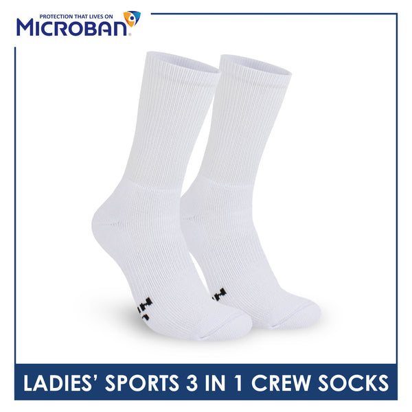 Microban Ladies' Cotton Thick Sports Crew Socks 3 pairs in a pack VLSKG16