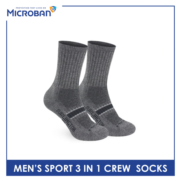Microban Men’s Cotton Thick Sports Crew Socks 3 pairs in a pack VMSKG17
