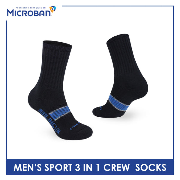 Microban Men’s Cotton Thick Sports Crew Socks 3 pairs in a pack VMSKG17