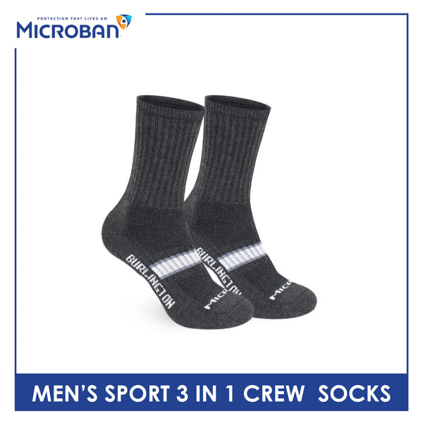 Microban Men’s Cotton Thick Sports Crew Socks 3 pairs in a pack VMSKG17