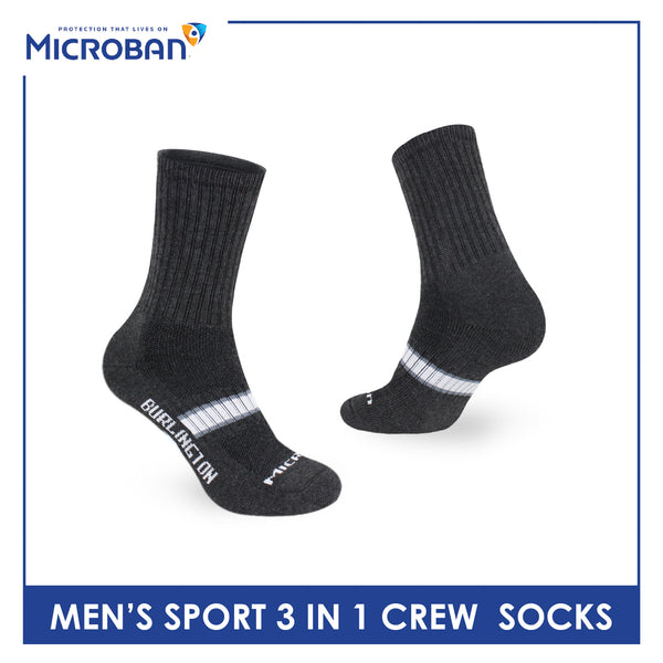 Microban Men’s Cotton Thick Sports Crew Socks 3 pairs in a pack VMSKG17