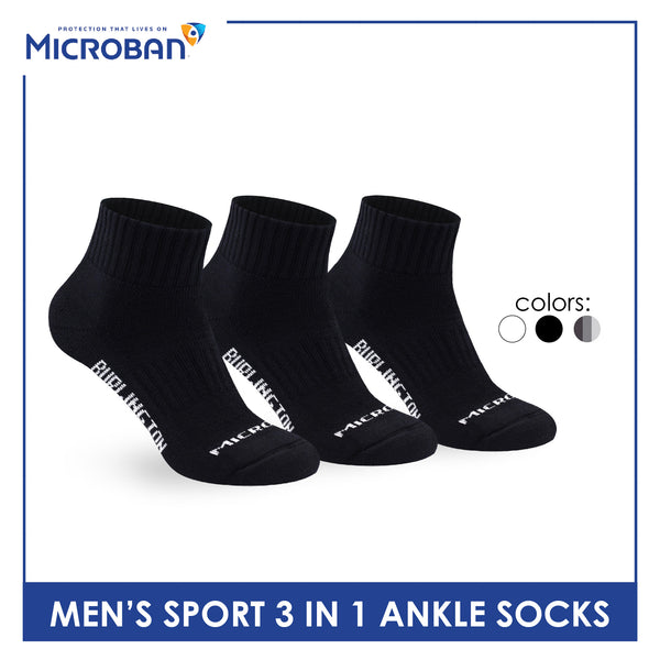 Microban Men’s Cotton Thick Sport Ankle Socks 3 pairs in a pack VMSKG19