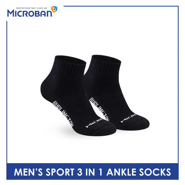 Microban Men’s Cotton Thick Sport Ankle Socks 3 pairs in a pack VMSKG19
