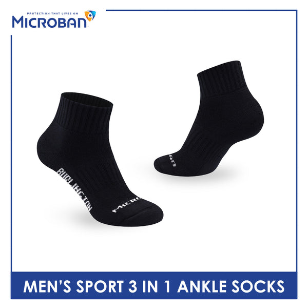 Microban Men’s Cotton Thick Sport Ankle Socks 3 pairs in a pack VMSKG19