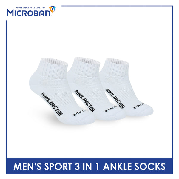 Microban Men’s Cotton Thick Sport Ankle Socks 3 pairs in a pack VMSKG19