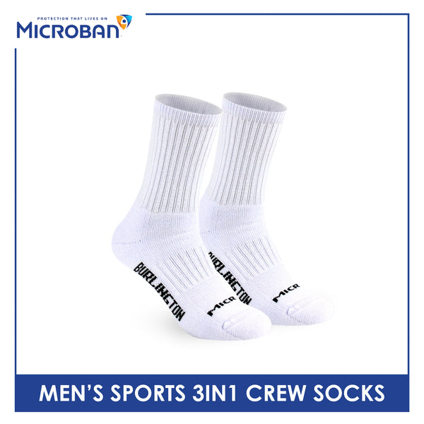 Microban Men's Cotton Thick Sports Crew Socks 3 pairs in a pack VMSKG20