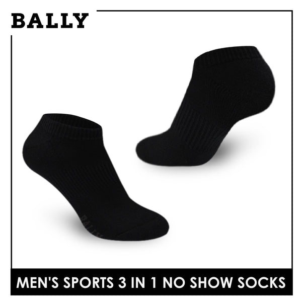 Bally Men's Premium Cotton Thick Sports No Show Socks 3 pairs in a pack YMSKG1