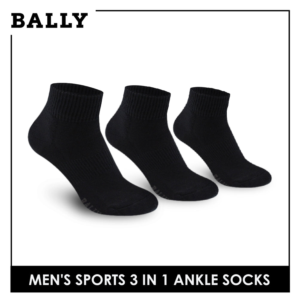Bally Men's Premium Cotton Thick Sports Ankle Socks 3 pairs in a pack YMSKG2