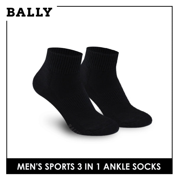 Bally Men's Premium Cotton Thick Sports Ankle Socks 3 pairs in a pack YMSKG2
