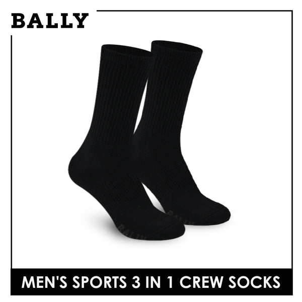 Bally Men's Premium Cotton Thick Sports Crew Socks 3 pairs in a pack YMSKG3