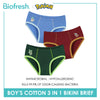 Biofresh | Pokemon Boys’ Antimicrobial Cotton Bikini Brief 3 pieces in a pack PKBBKG531