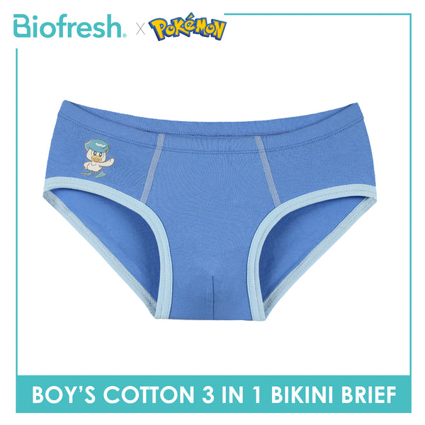 Biofresh | Pokemon Boys’ Antimicrobial Cotton Bikini Brief 3 pieces in a pack PKBBKG531