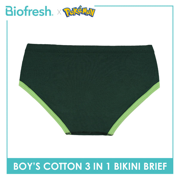 Biofresh | Pokemon Boys’ Antimicrobial Cotton Bikini Brief 3 pieces in a pack PKBBKG531