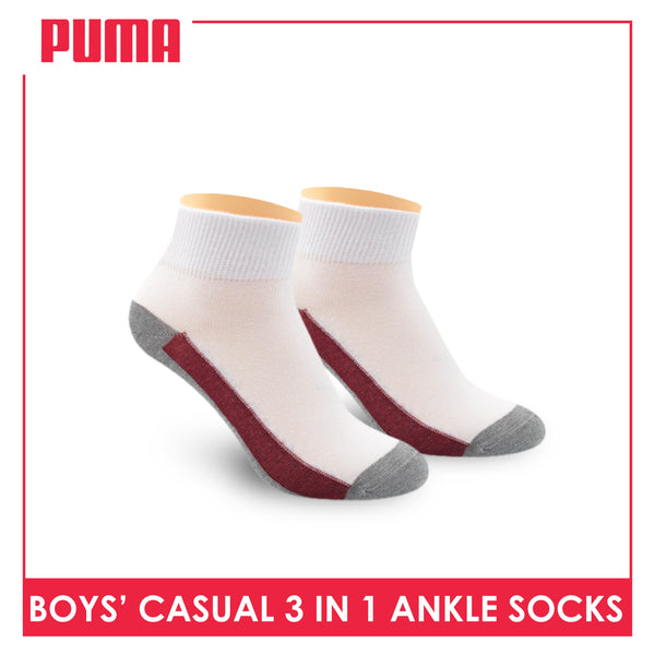 Puma Boys’ Cotton Casual Ankle Socks 3 pairs in a pack PBCKG26