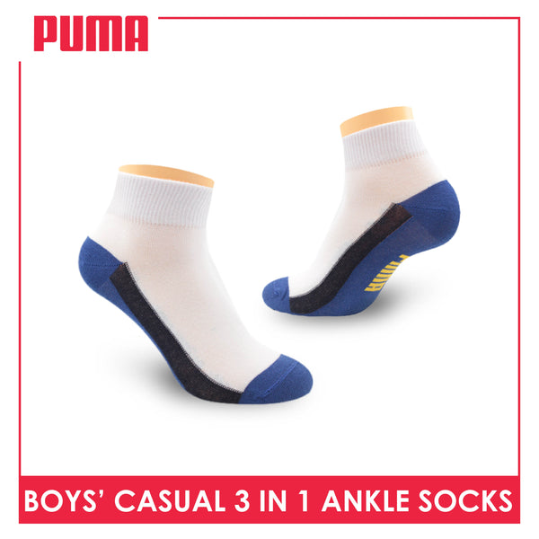 Puma Boys’ Cotton Casual Ankle Socks 3 pairs in a pack PBCKG26