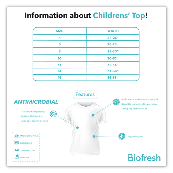 Biofresh Girls' Antimicrobial Cotton Roundneck Shirt 1 piece UGCSR1