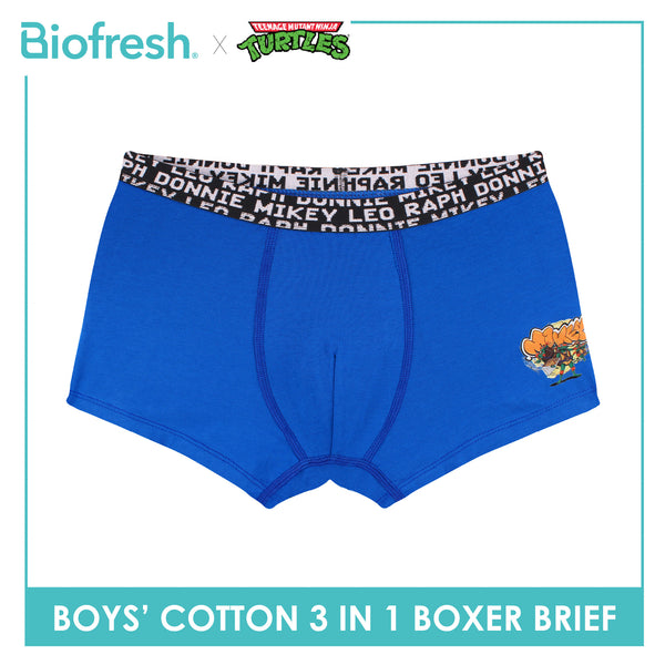Biofresh | TMNT Boys’ Antimicrobial Cotton Boxer Brief 3 pieces in a pack NTBBBG531