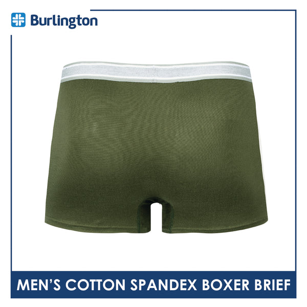 Burlington Men's Cotton Spandex Boxer Brief 1 piece GTMBBFS3 (Limited Time Offer)