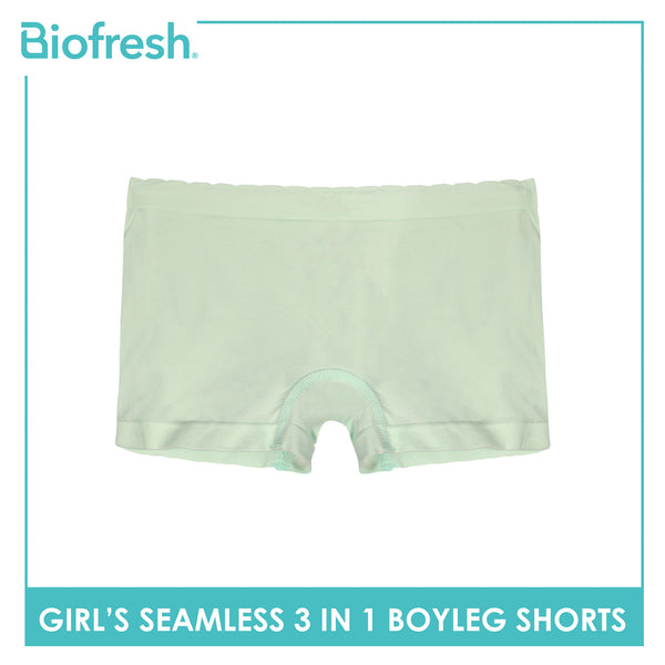 Biofresh Girls’ Antimicrobial Seamless Panty Boyleg Shorts 3 pieces in a pack UGPBG4