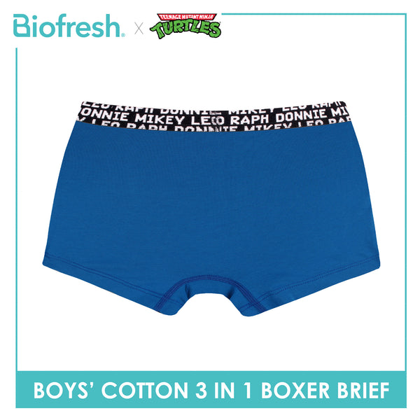 Biofresh | TMNT Boys’ Antimicrobial Cotton Boxer Brief 3 pieces in a pack NTBBBG531