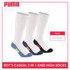 Puma Boys’ Cotton Thin Casual Knee High Socks 3 pairs in a pack PBKHG1