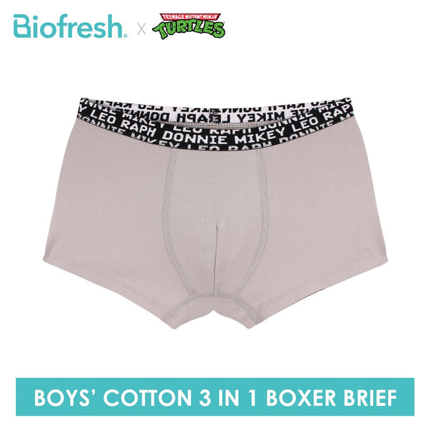 Biofresh | TMNT Boys’ Antimicrobial Cotton Boxer Brief 3 pieces in a pack NTBBBG532