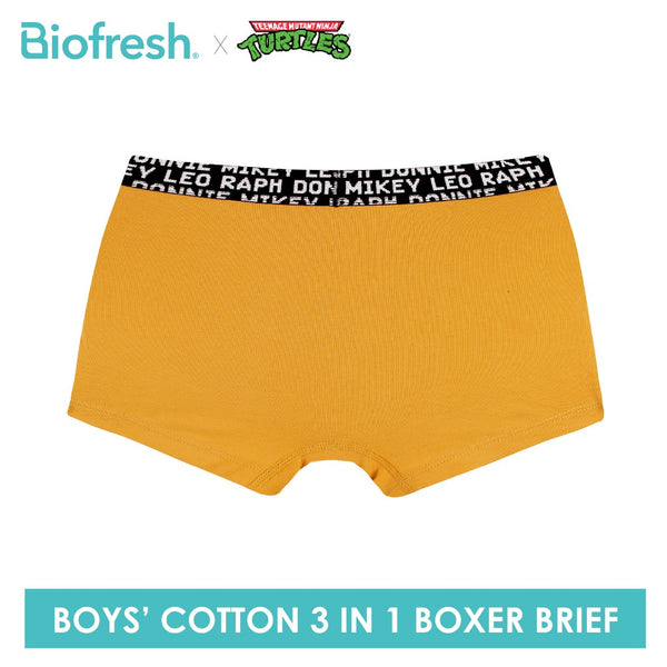 Biofresh | TMNT Boys’ Antimicrobial Cotton Boxer Brief 3 pieces in a pack NTBBBG532