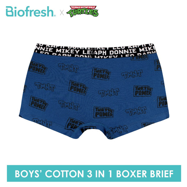 Biofresh | TMNT Boys’ Antimicrobial Cotton Boxer Brief 3 pieces in a pack NTBBBG532