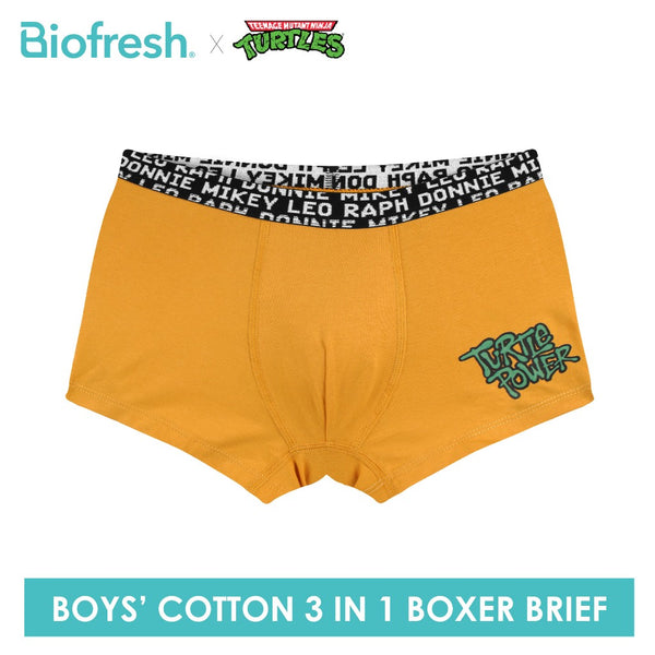 Biofresh | TMNT Boys’ Antimicrobial Cotton Boxer Brief 3 pieces in a pack NTBBBG532
