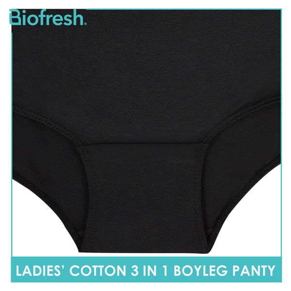 Biofresh Ladies' Antimicrobial Cotton Boyleg Panty 3 pieces in a pack ULPBG0401