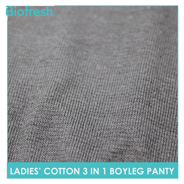 Biofresh Ladies' Antimicrobial Cotton Boyleg Panty 3 pieces in a pack ULPBG10