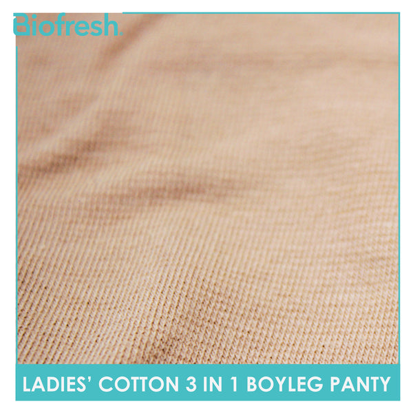 Biofresh Ladies' Antimicrobial Cotton Boyleg Panty 3 pieces in a pack ULPBG0401