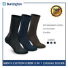 Burlington Men's Cotton Lite Thin Casual Crew Socks 3 pairs in a pack 148