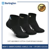 Burlington Men's Cotton Embroidered Thick Sports Ankle Socks 3 pairs in a pack E1001