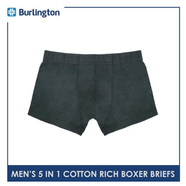 Burlington OGTMBBG1 Men's Cotton Rich Boxer Briefs 5 pieces in a pack (4790648438889)