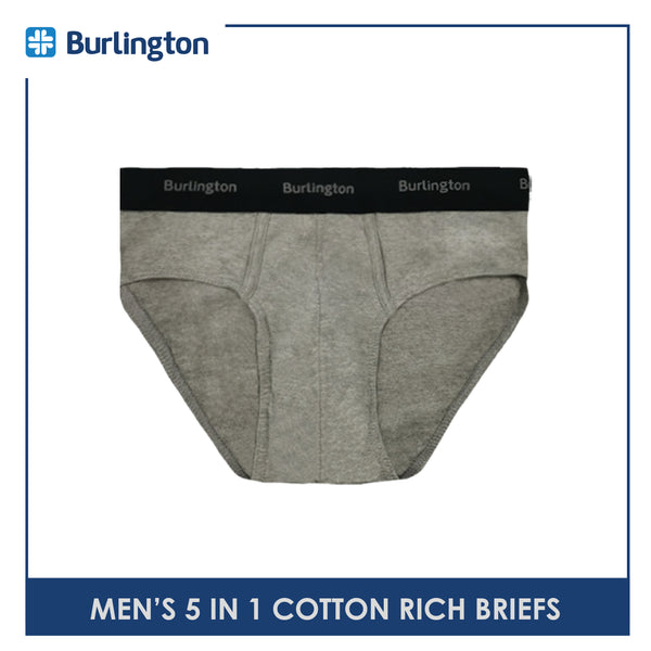 Burlington OGTMBSG1 Men's Cotton Rich Briefs 5 pieces in a pack (4790644277353)